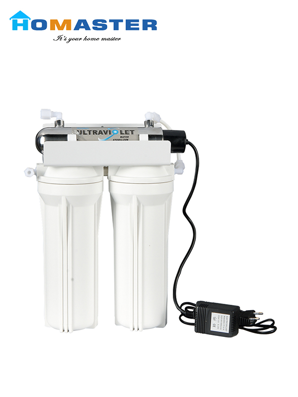 Double Stage White Undersink Water Filter with UV